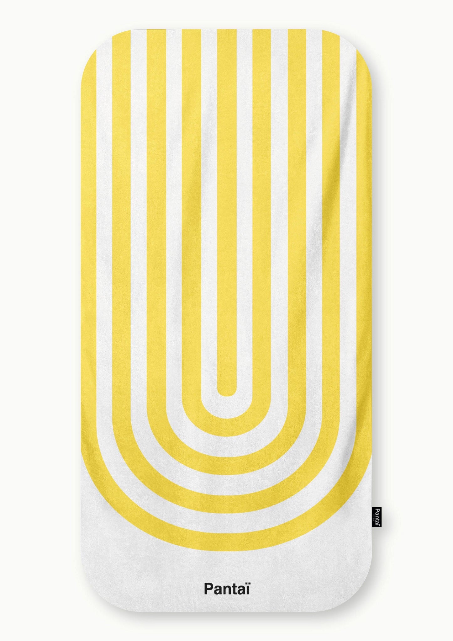serviette de plage rayure jaune et blanc tropezienne